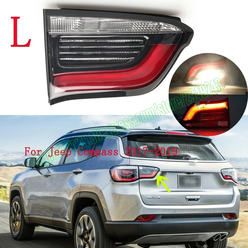 

Автомобильные аксессуары, левая внутренняя часть для Jeep Compass 2017 18-2019, задний фонарь, стоп-сигнал с блоком