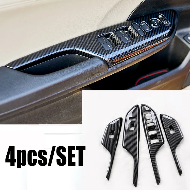 

For Honda Civic 10Th 2016 2017 2018 2019 2020 4pcs ABS Carbon Fiber Window Lock Lift Panel Trim Frame