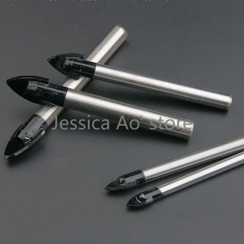 7pcs 4 5 6 8 10 12 14mm Tricorn Bit Ceramic Tile Glass Drill Bit Grooved Bit Triangular Drill Bit Holing Drilling Hole Opener