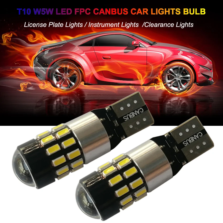 

2Pcs Canbus Car LED Light Bulbs T10 W5W 194 168 Luces Para Auto Lights Voiture Interior Carro Coche Luz Accessories Automotivo