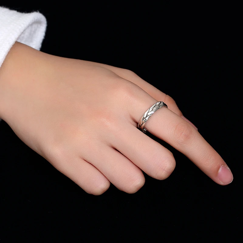 S925 Sterling Sliver Vntage Ring Hand-woven Men and Women Couple Finger Rings Unique Personality Luxury Jewelry for Lover Gift