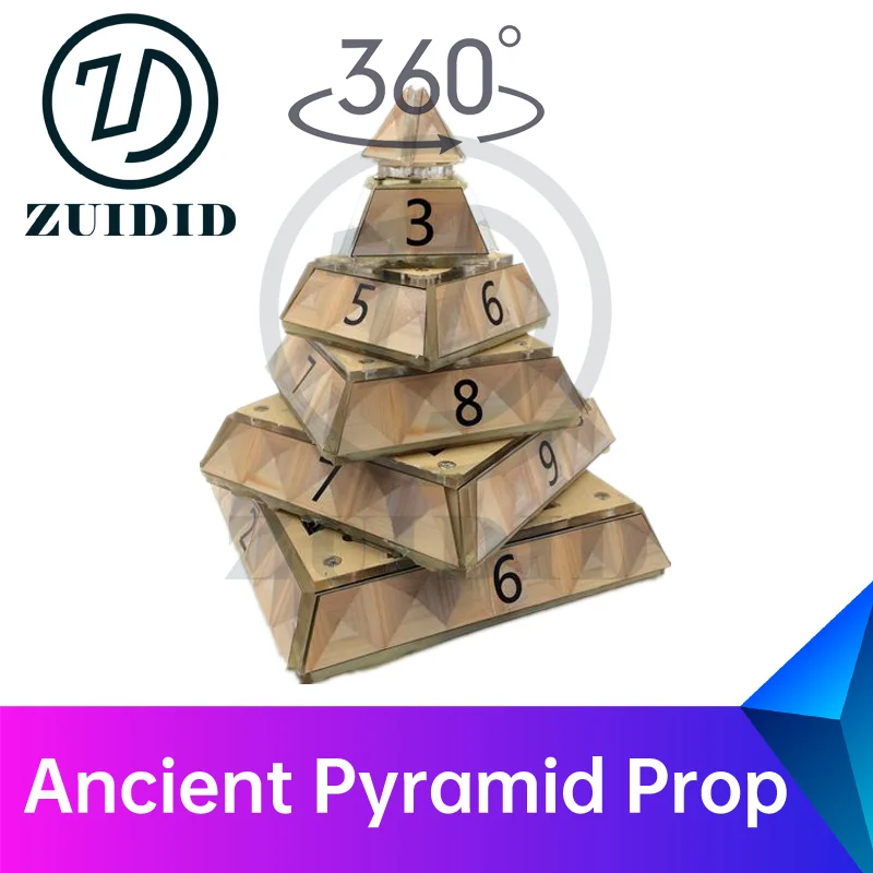 

escape room Ancient Pyramid Prop rotate the ancient pyramid to make the 5 digits on the same side to unlock escape game ZUIDID