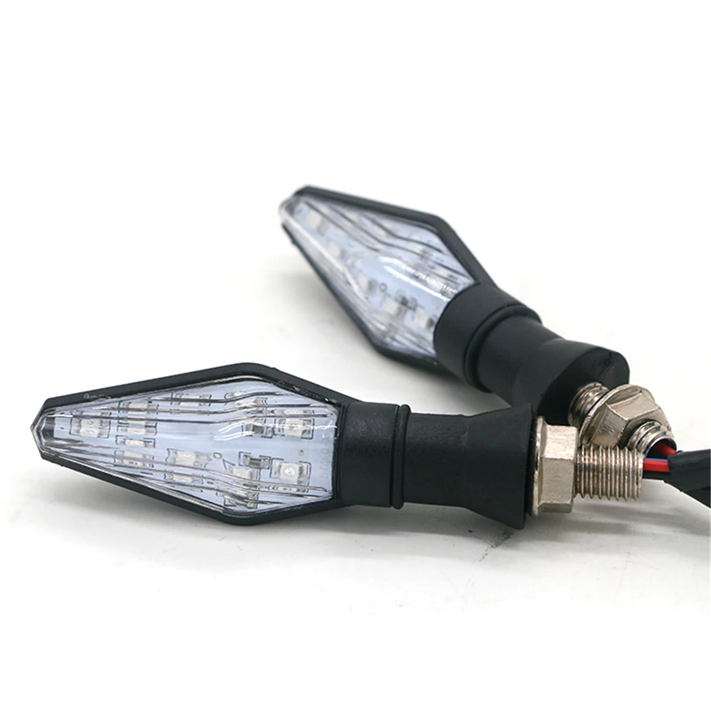 1 Pair Motorcycle LED Turn Signal Lights Indicator Motorbike Decorative Turn Signals Lamp Blinkers 12V For Pit Bike Cafe Racer