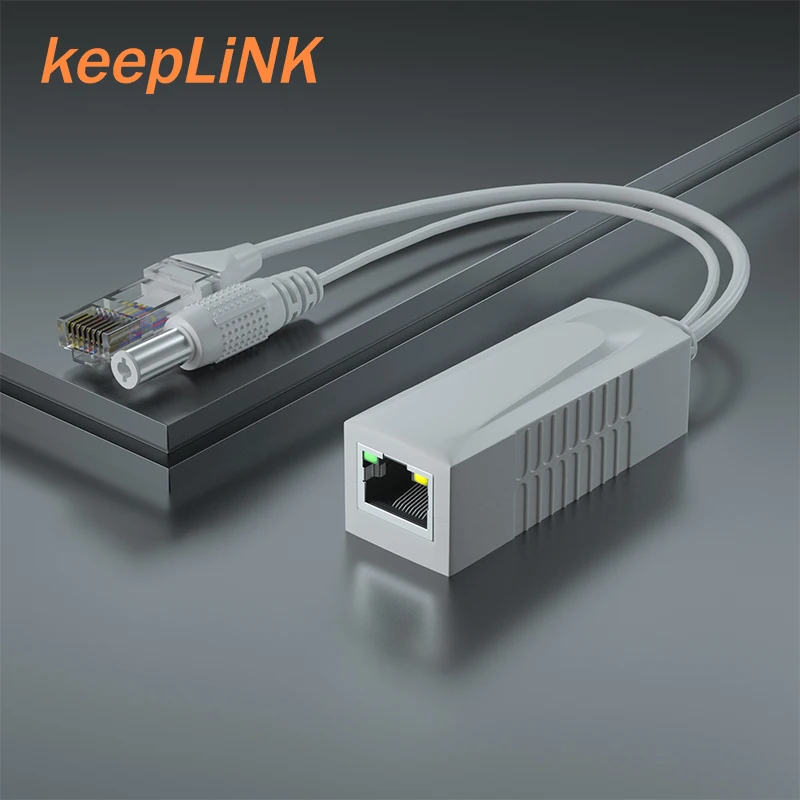 

Active PoE Splitter Power Over Ethernet 48V to 12V 2A DC2.5mm Barrel Jacket for IP Camera IEEE802.3af/at Compliant