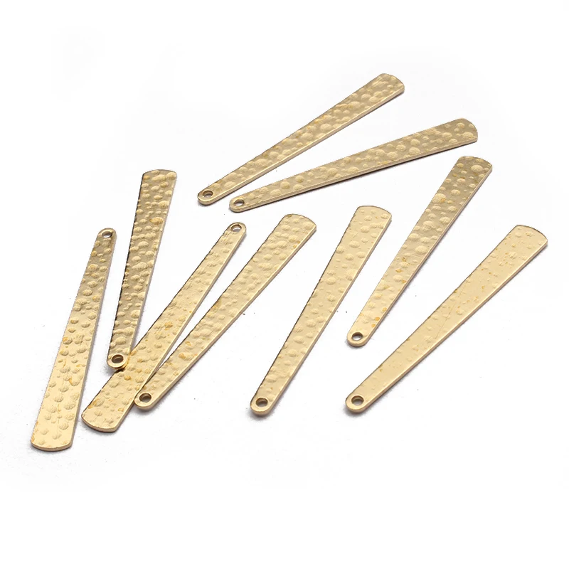 20ชิ้น/ล็อตดิบทองเหลือง Hammred ยาวแถบ Charms สำหรับ DIY สร้อยคอต่างหู Handmade เครื่องประดับทำหัตถกรรมขายส่ง