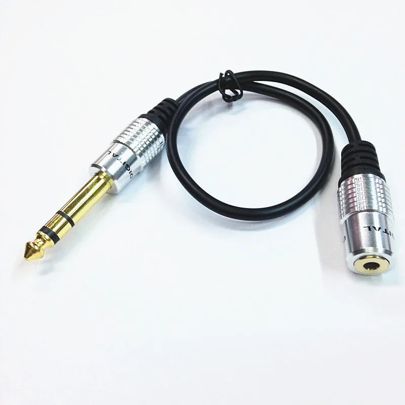 Neue Audio Aux 6,35mm 1/4 "Stecker Auf 3,5mm 1/8" Stereo Kopfhörer Stecker Adapter Konverter Kabel 0,3 m