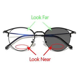 Fashion Women Photochromic Bifocals Reading Glasses magnifier Men Look Near Far Presbyopia Sunglasses Double Eyebrow TR90 Leg N5