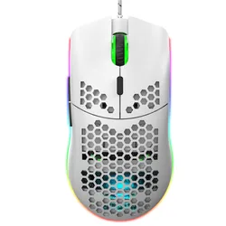 Highend Lightweight USB Wired Gaming Mouse RGB Mice 6400 DPI Honeycomb Hollow For Computer Laptop White Black Macro Programming