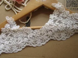 1Yard European-style Ivory Lace Fabrics Wedding Veil Tiara DIY Handmade Jewelry Cording Trims Flower 12.5cm