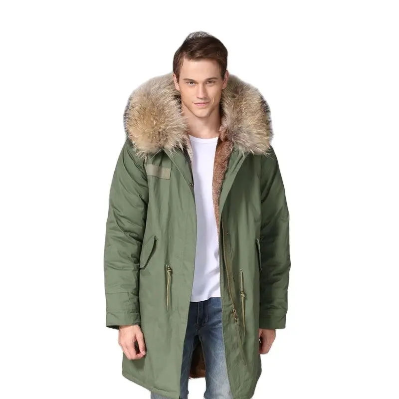 

Natural Color Casual Wear Long Miltary Thickness Natural Fur Lined Fur Down Jacket&Coat