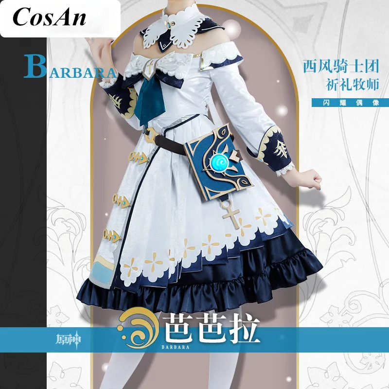 Hot Game Genshin Impact Barbara Cosplay Costume The High Quality Fashion Combat Uniform Dress Halloween Party Role Play Clothing