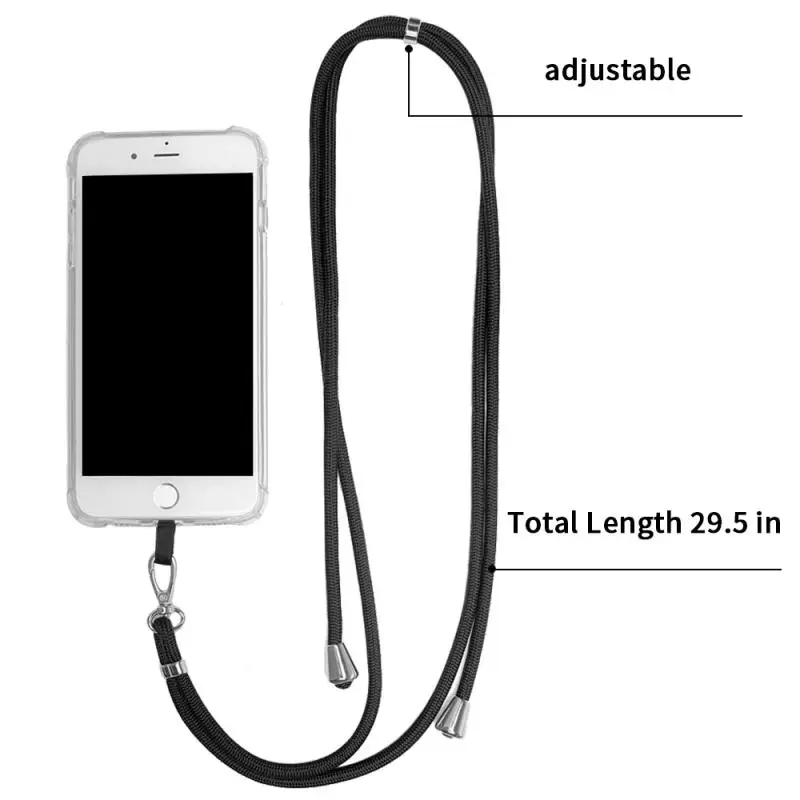 Necklace Lanyard Nylon Mobile Phone Rope Suitable For IPhone 12 11 Pro XS Max XR X SE 6 7 8Plus Adjustable Lanyard