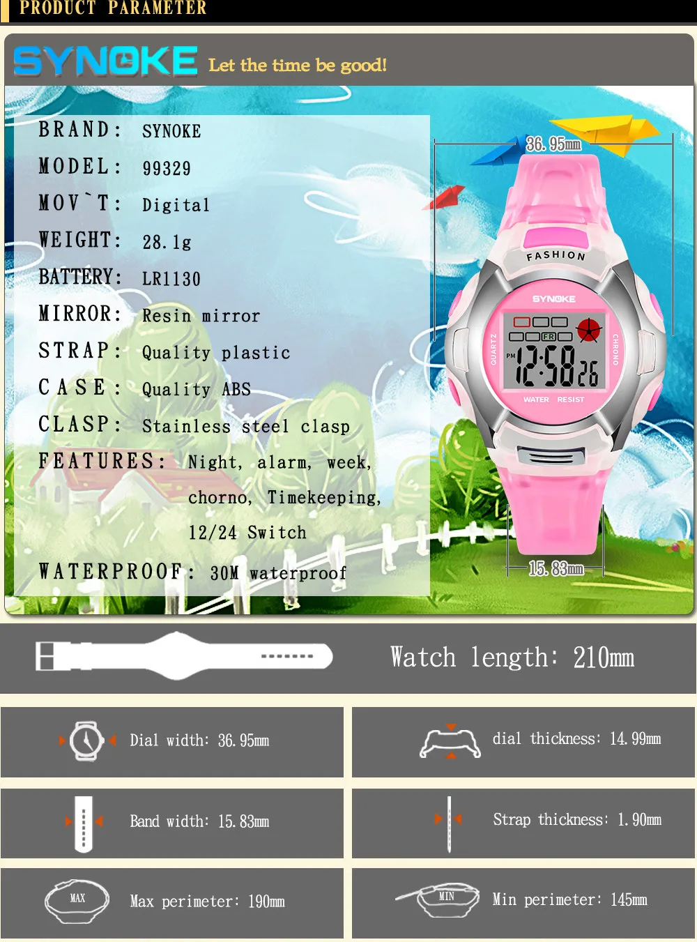 SYNOKE Fashion Children Watch Girls Boys LED Digital Sport Watch Kids Alarm Date Watch Gift for kid Reloj Nino XQ