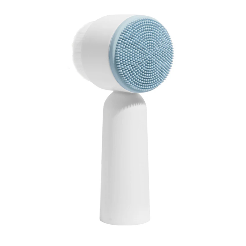 Portátil dupla face limpador facial escova de silicone macio cabelo rosto massagem escova de lavagem removedor cravo cuidados com a pele ferramenta