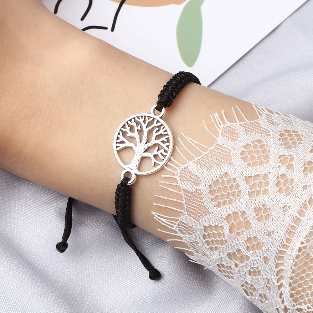 Handmade Braid Rope Bracelets Tree of Life Adjustable  Bracelets for Women Men Gift Wrist Bangle Charm Friendship Prayer Jewelry