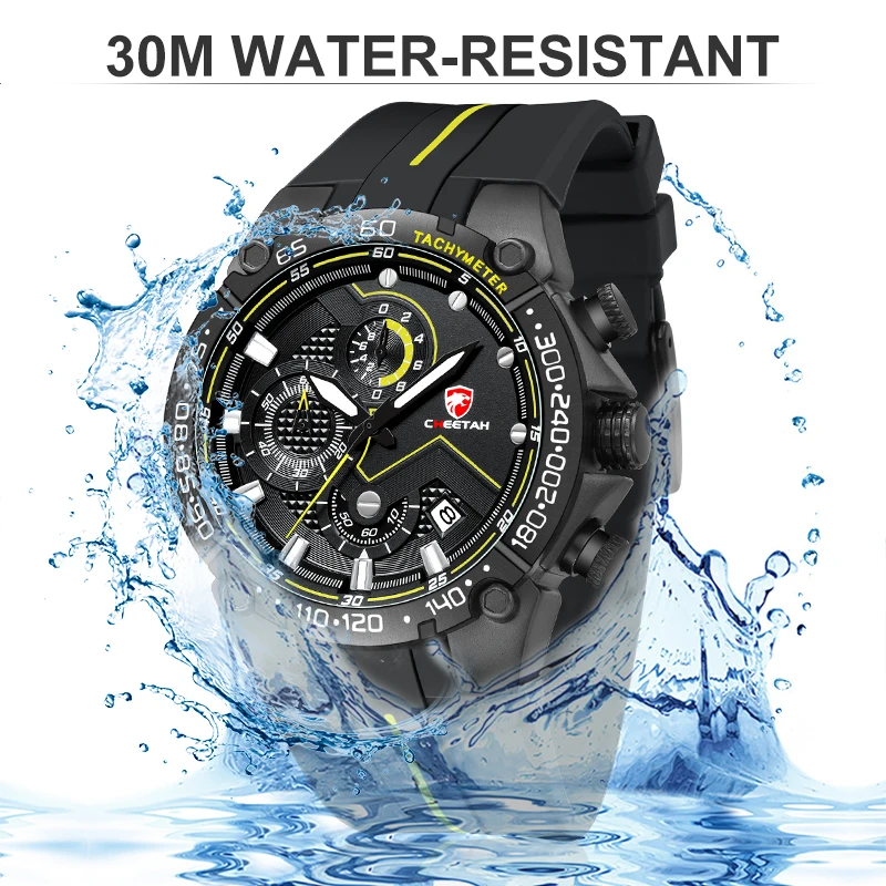 2020 New CHEETAH Men Watch Top Brand Luxury Fashion Chronograph Sports Waterproof Quartz Wristwatch Male Clock Relogio Masculino