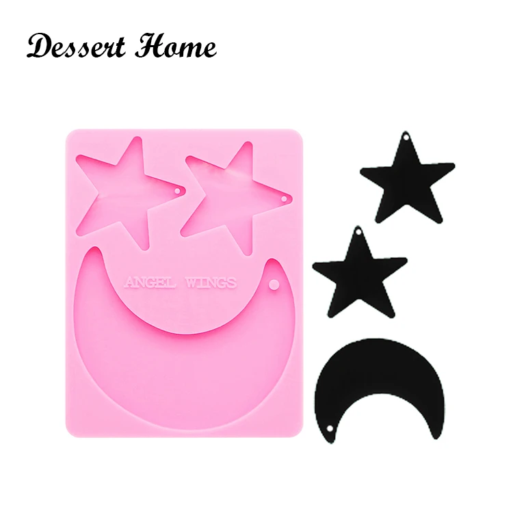 DY0122 Epoxy resin molds Stars moon shape mold for keychain pendant Jewelry Makeing silicone molds for resin diy