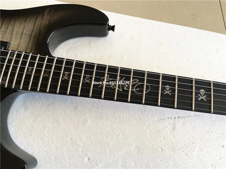 High-quality custom version signature transparent black gradient double electric guitar can be customized free shipping