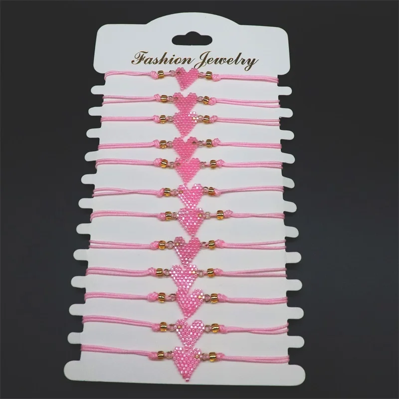 ZHONGVI Red Heart Bracelet for Girl 2021 Childs Pulseras Mujer Moda Miyuki Bracelets For Women Love Jewelry Gift Wholesale