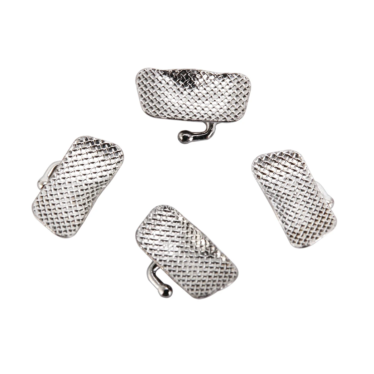 4 Pcs/Bag Dental Orthodontic Buccal Tubes Marked 1st/2nd Molar Non-Convertible Bondable Mesh Base Roth/MBT 0.022/0.018 U/1 L/1