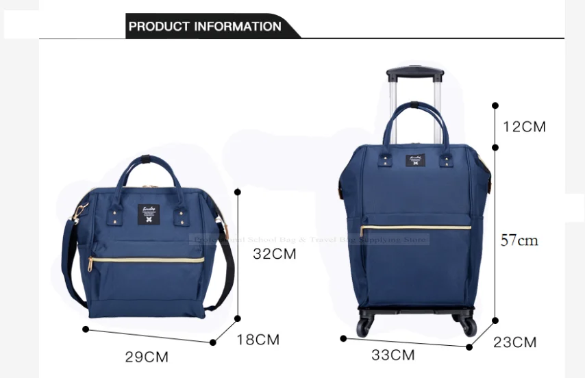 Women Carry On hand luggage Bag Trolley Luggage bag sets rolling luggage bag women travel Trolley Bags wheels wheeled backpack