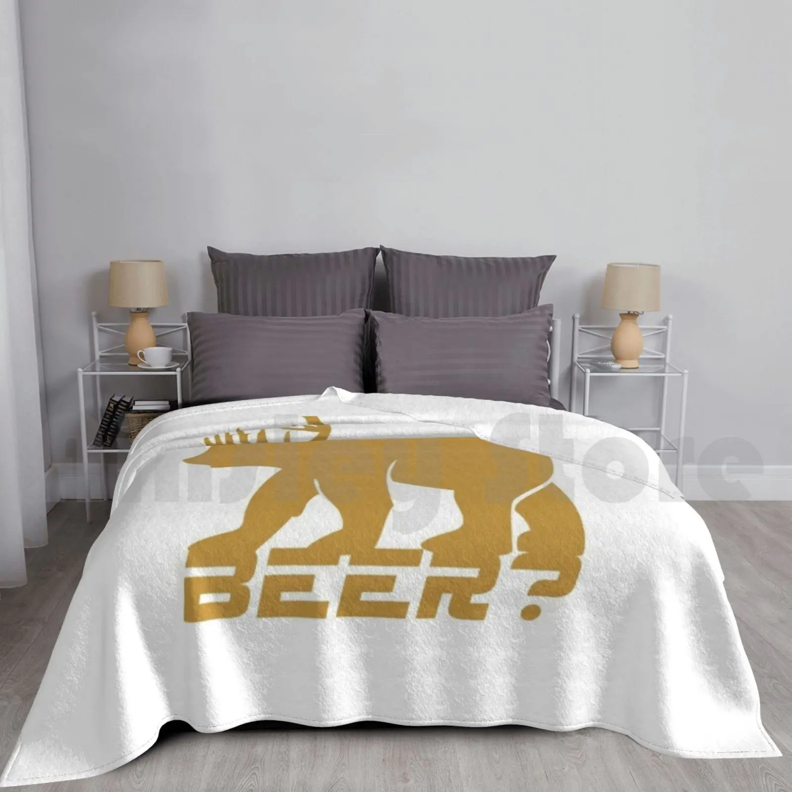 Bear Beer Blanket Fashion Custom Beer Bear Funny Deer Drinking Humor Drink Party Vintage Drunk Food Hunting Retro Animal