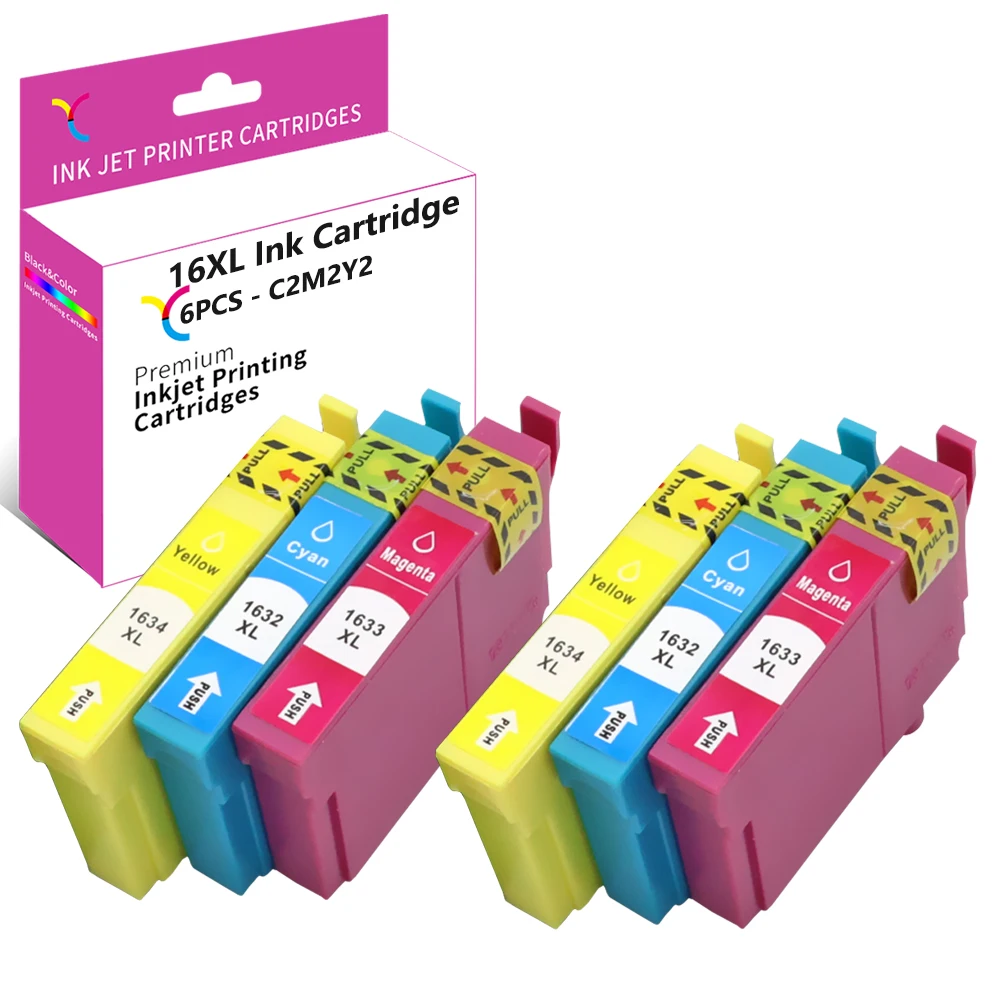 YC 16XL Color Cartridges for Epson 16XL Workforce WF-2750 WF-2760 WF-2660DWF WF-2650DWF WF-2630WF WF-2540 WF2530 WF2010 WF2510