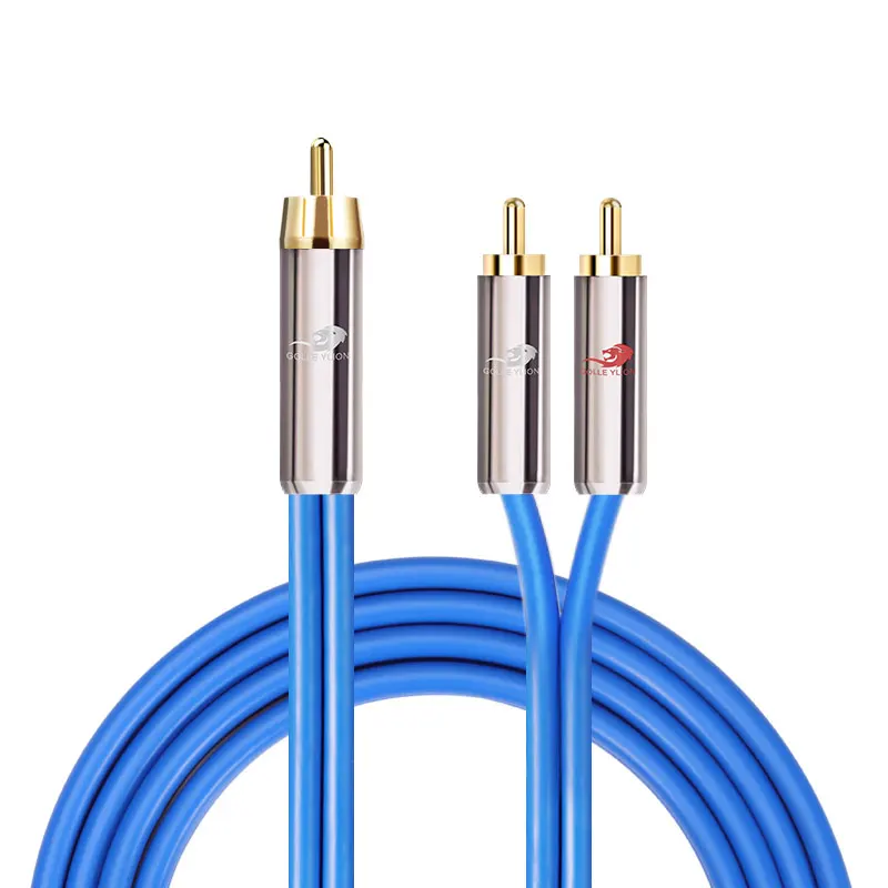 Hifi Audio Cable RCA to 2 RCA Phono for Subwoofer Soundbox Sound Mixer Gold Plating RCA Splitter Y Cable OFC 1M 2M 3M 5M 10M 12M