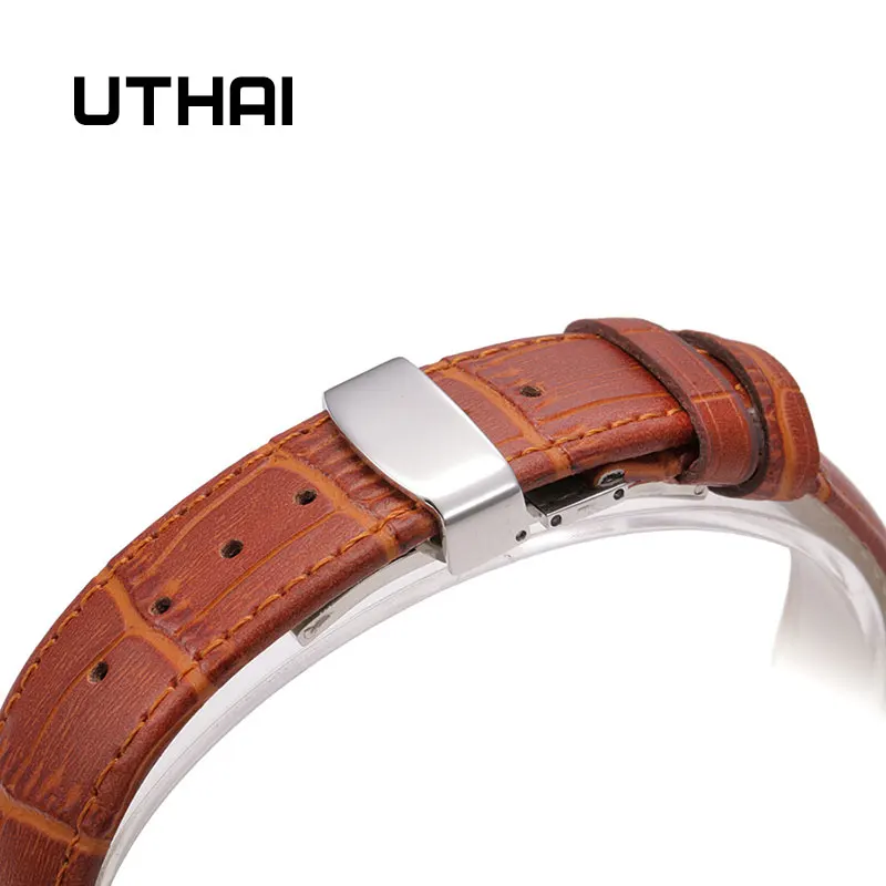 UTHAI B06 Smart Watch Band for Men Women Leather Strap Bracelet 18 20 22mm Foldable Clasp Wristband Watch Accessories Wristbands