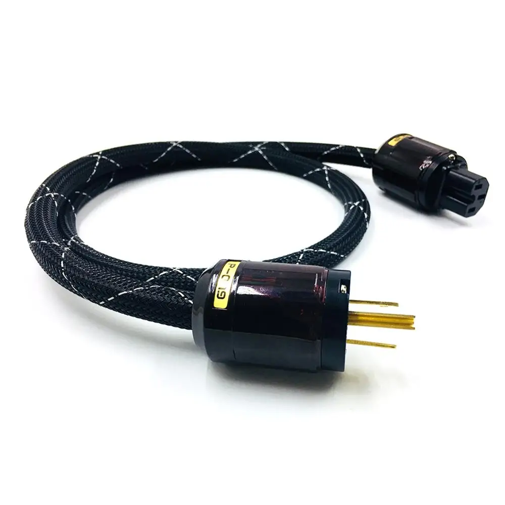 

Hi-End Power Cable 3 core silver plated Power Cord with EU/US Plug AC cable line hifi audio amp cable P-079 Plugs Power cable