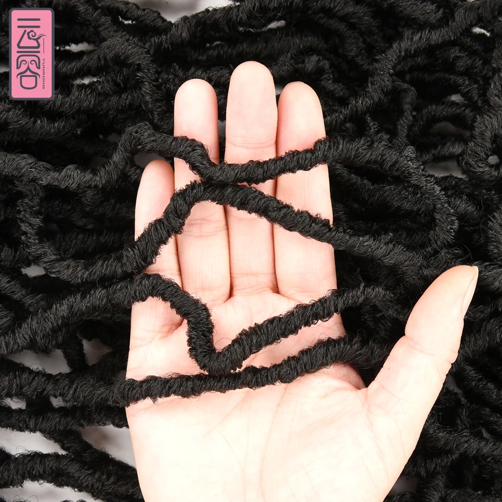 YunRong Nu Locs Crochet extensão do cabelo para mulheres negras, Soft Goddess Dreadlocks, 21 fios, 36 ", 24", 18"