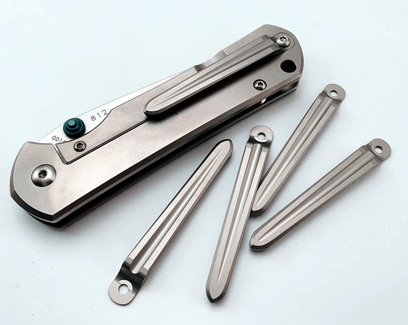 1piece Back Clip Titanium 812 Titanium Alloy One-piece Back Clip 901 902 9103 Knife Back Clip