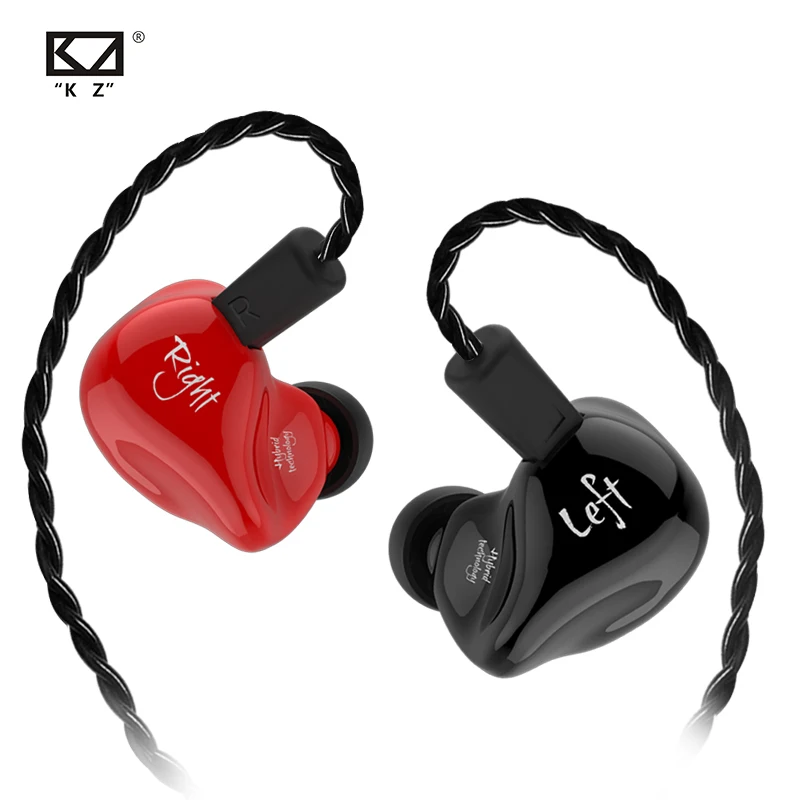 Kz zs4 in earイヤホン1dd1baハイブリッドテクノロジーステレオベースヘッドセットモニターノイズキャンセリングイヤフォン電話ゲーム用