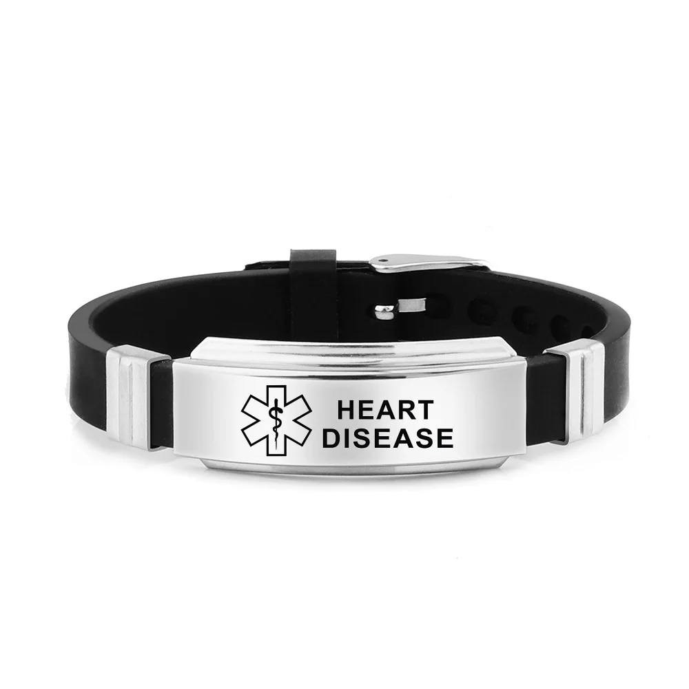 Medical Alert ID Bracelet Laser Engraved Type 1/2 Diabetes PACEMAKER Adjustable Wristband for Kids Women Men Emergency First Aid