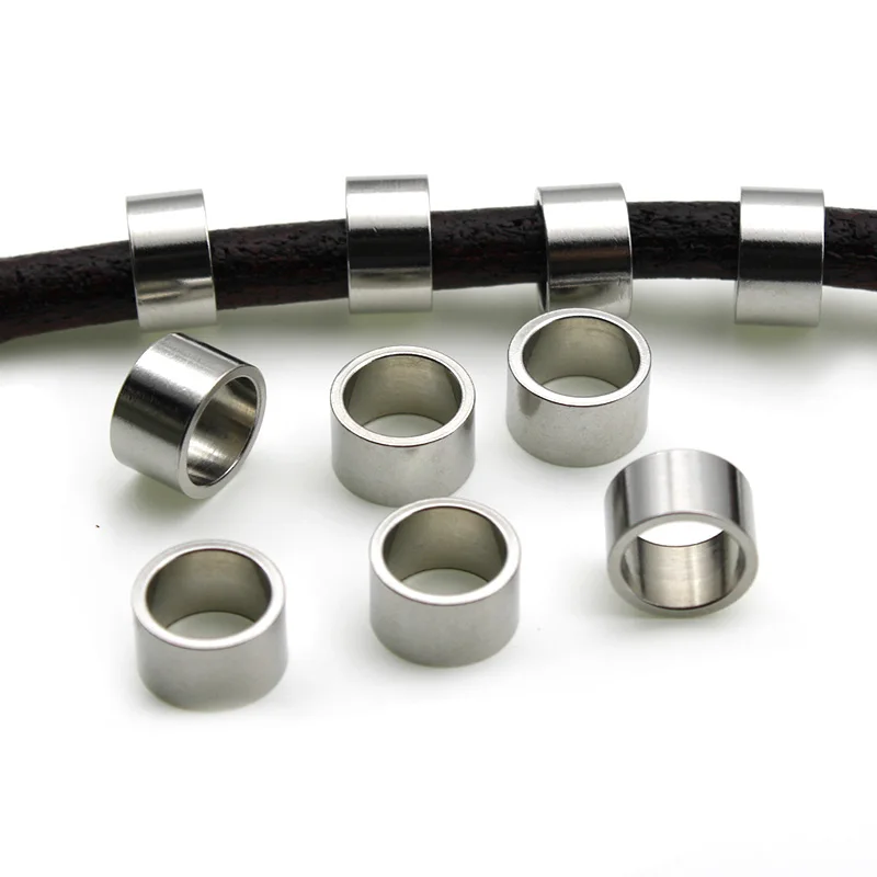 

20PCS Stainless Steel Metal Big Hole Beads/ Tube Bead Charms Spacer Beads Accessories for DIY Bracelet Jewelry Making Handmade