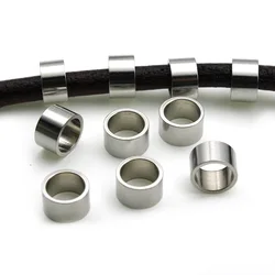20Pcs Stainless Steel Spacer Bead Charm Big Hole Loose Bead for DIY Bracelet Necklace Leather Jewelry Making Supplies Accessorie