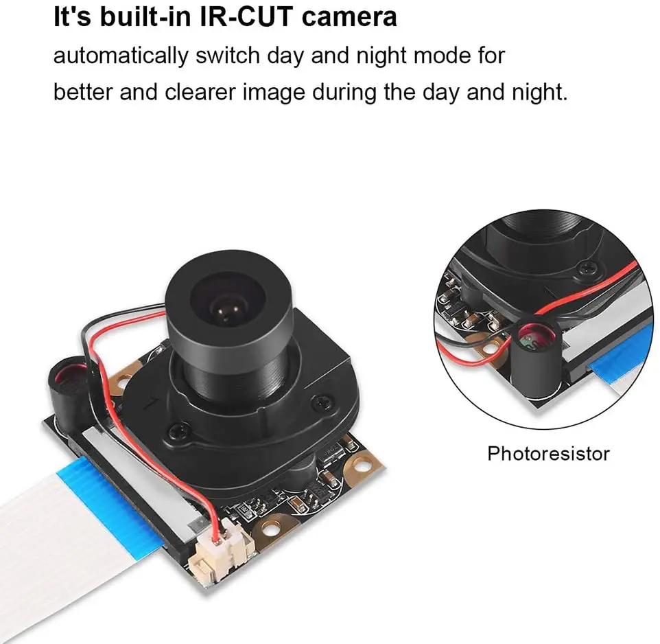 Raspberry Pi 4 B 3 B + Camera Module Automatische Ir-Cut Switching Dag/Nachtzicht Video Module verstelbare Focus 5MP 1080P