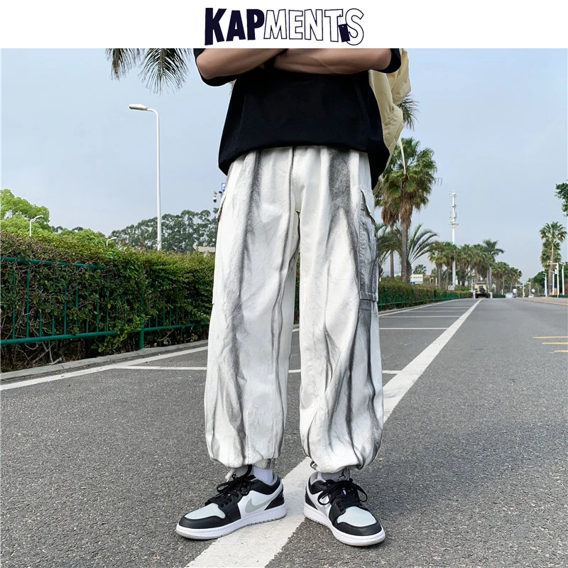 

KAPMENTS Men Harajuku Wide Leg Baggy Sweatpants 2023 Mens Japanese Streetwear Causal Joggers Pants Male Vintage Kpop Funny Pants