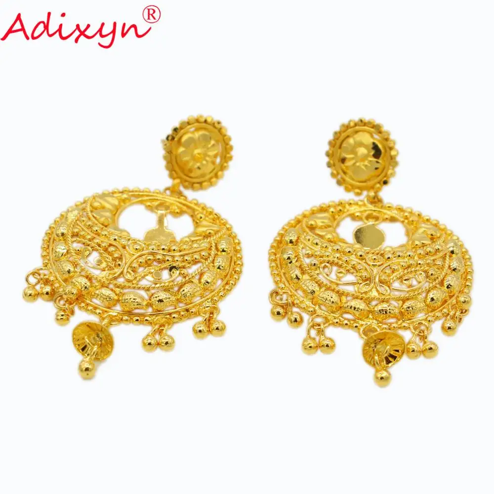 

Adixyn Dubai Earrings for Women Girls Gold Color India Middle East Ethnic African Earings Party Gifts N10278