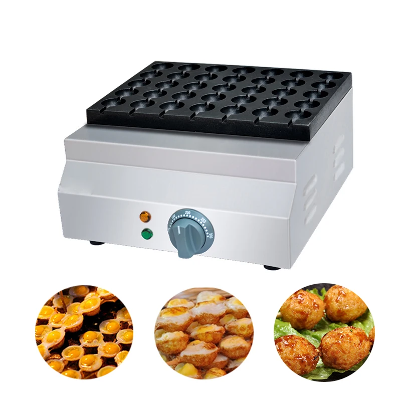 Gas Type Electric Skewer Waffle Maker Machine Takoyaki Octopus Balls Grill Pan Non Stick Ball Shaped Quail Egg Skewer