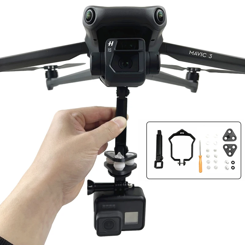 Soporte Extendido para DJI Mavic 3/3, accesorios de Cine, adaptador de montaje superior para cámara panorámica 360, Cámara de Acción Gopro