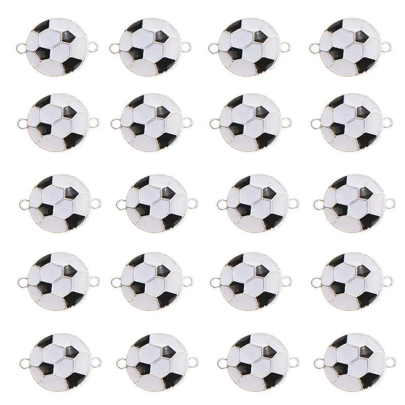 10pcs/lot New Creative Football Alloy Charms Connectors For DIY Fashion Earrings Necklace Pendant Jewelry Accessories