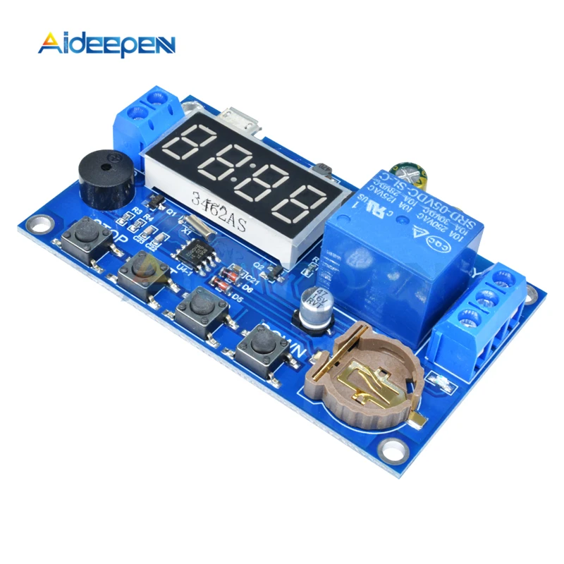 DC 5V LED Digital Real-time Relay Module Clock Control Switch Delay Timer Controller Board With Buzzer Alarm 12V 24V 48V 60V