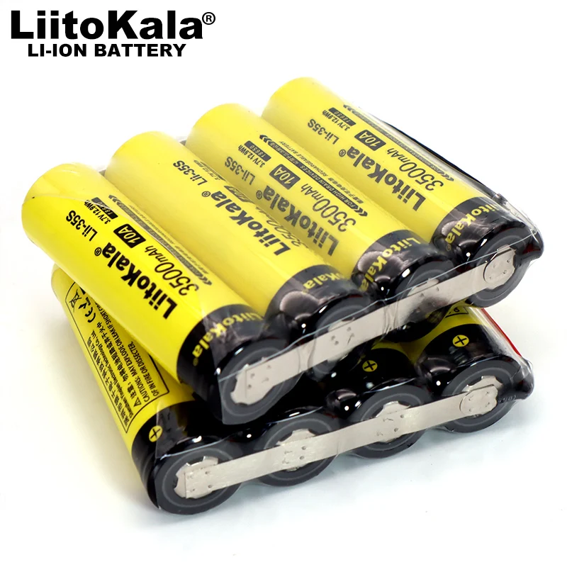 LiitoKala Lii-35S 14000mAh 1S4P 3.7V 18650  3500mAh*4 14ah Rechargeable lithium battery suitable DIY welding silicone wire