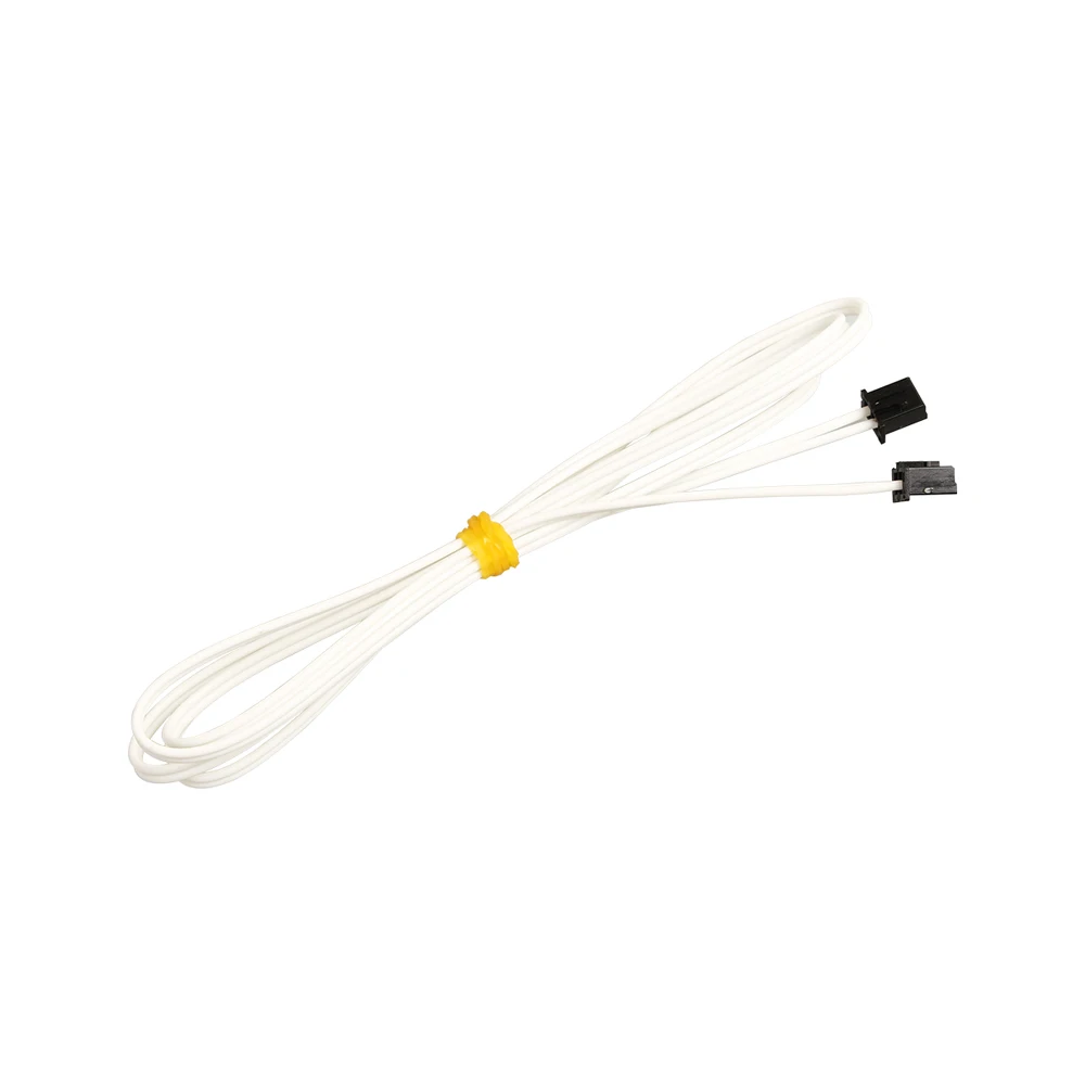3DSWAY 2pcs/lot 3D Printer Parts XH2.54 2PIN Connection Line White High Temperature Resistant Flexible Wire 1M 2meter