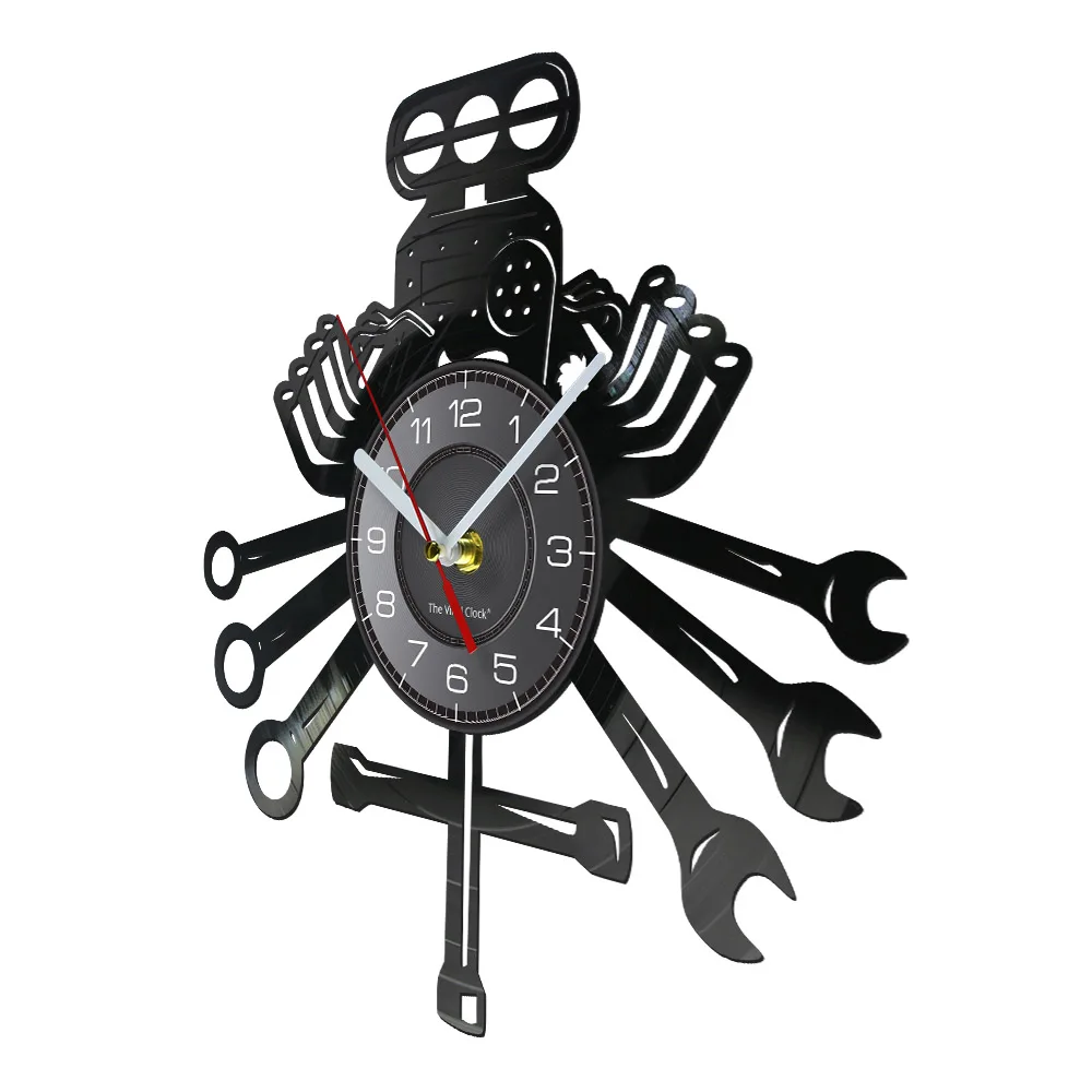 Garage Repair Tool Box Vinyl CD Disc Wall Clock Joiner Service Kit