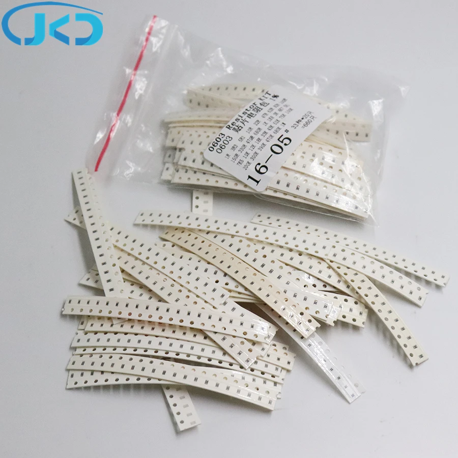 33 werte * 20 stücke = 660 stücke 0603 Widerstand Kit Assorted 1R zu 1M ohm 1% SMD Probe kit DIY 3,3 R 5,1 R 10R 47R 10K 0603 smd Widerstand kit
