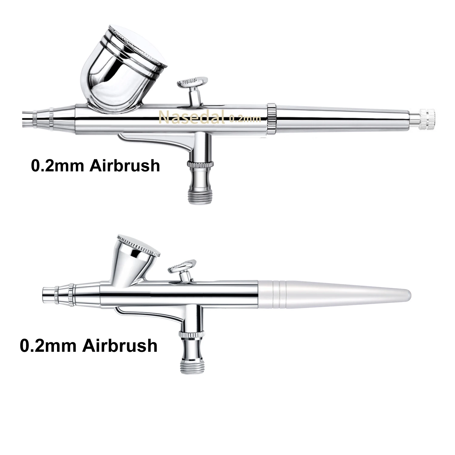 0.2MM Gravity Feed Dual-Action Airbrush Spray zestaw z pistoletem pistolet rozpylający pistolet na rzemiosło artystyczne Model farby natryskowe Hobby 0.2MM rozpylacz