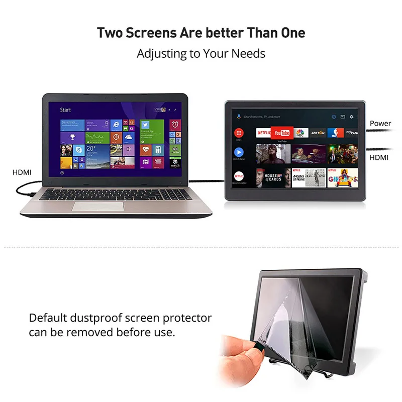 Imagem -04 - Elecrow 10.1 Polegada 2k Ips 2560x1600 Monitor Portátil hd Ips Display Alto-falante Embutido para Raspberry pi Ps4 Xbox Windows