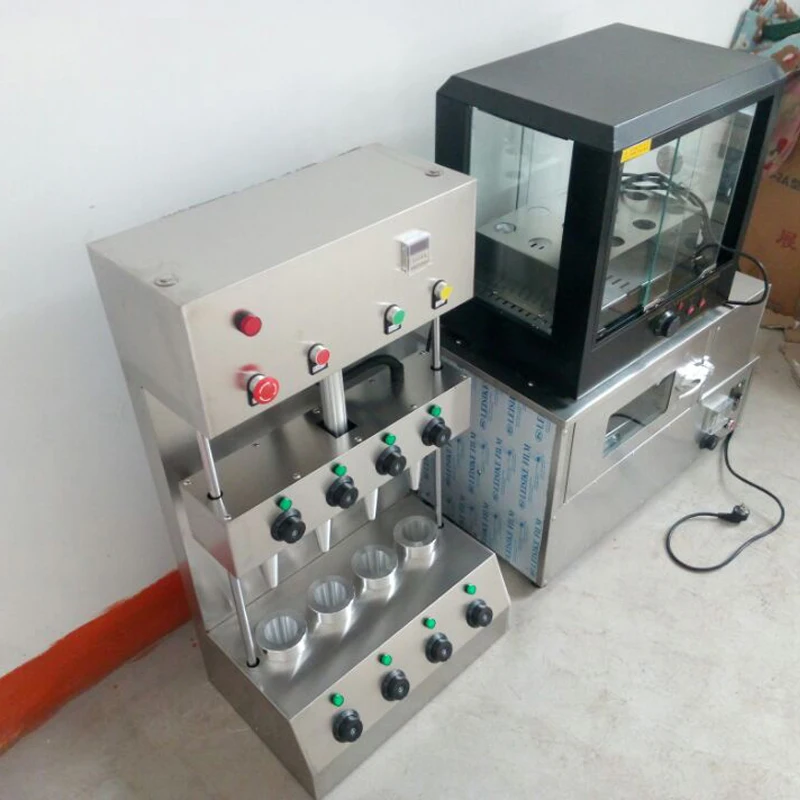 Commercial Stainless Steel Pizza Cone Machine Pizza Cone Forming Machine Cone Pizza Oven Machine and display warmer cabinet